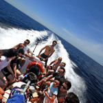 going to Mal di Ventre island with an off board motor boat