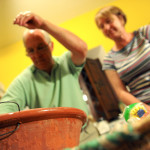 trying to make the right gesture for a good fregola pasta during home-made pasta cooking lesson