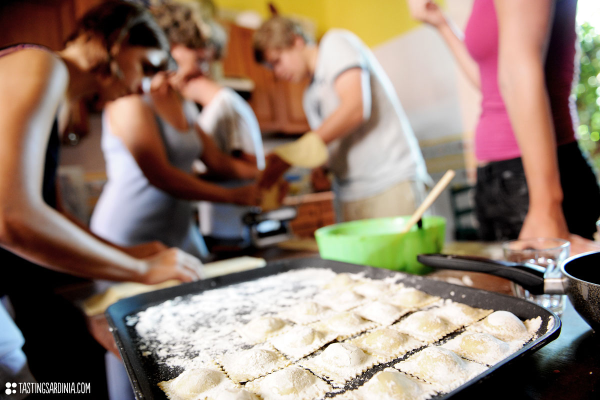 the whole family during home-made pasta cookery lessons