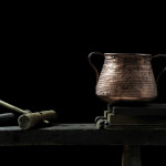 decorated traditional copper manufactured by Luigi Pitzalis coppersmith in his workshop
