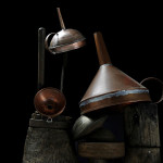 copper funnerl manufactured by Luigi Pitzalis coppersmith in his workshop